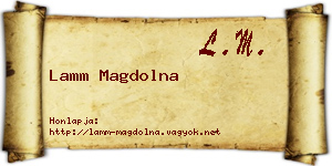 Lamm Magdolna névjegykártya